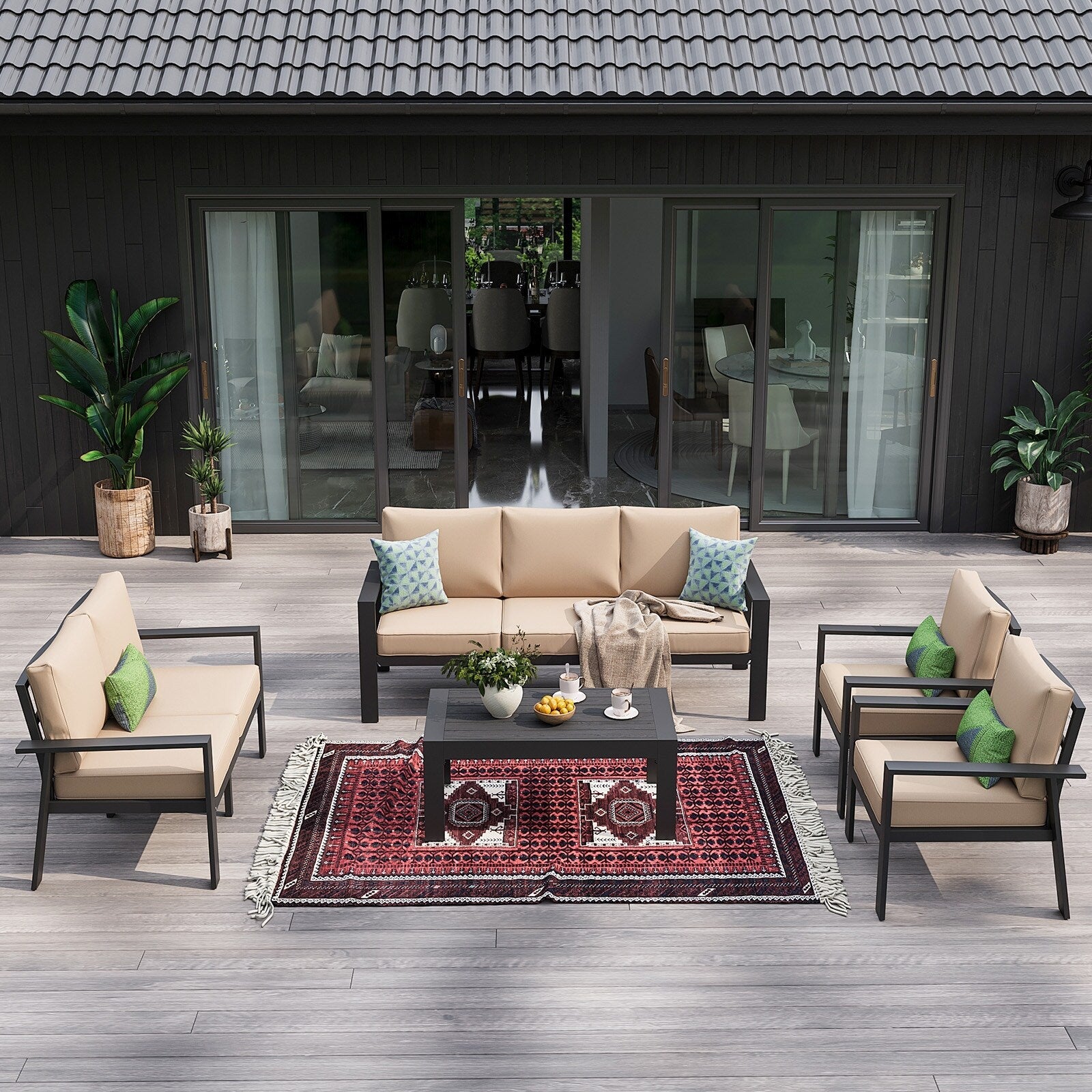 5-Piece Sectional Conversation Set with Coffee Table