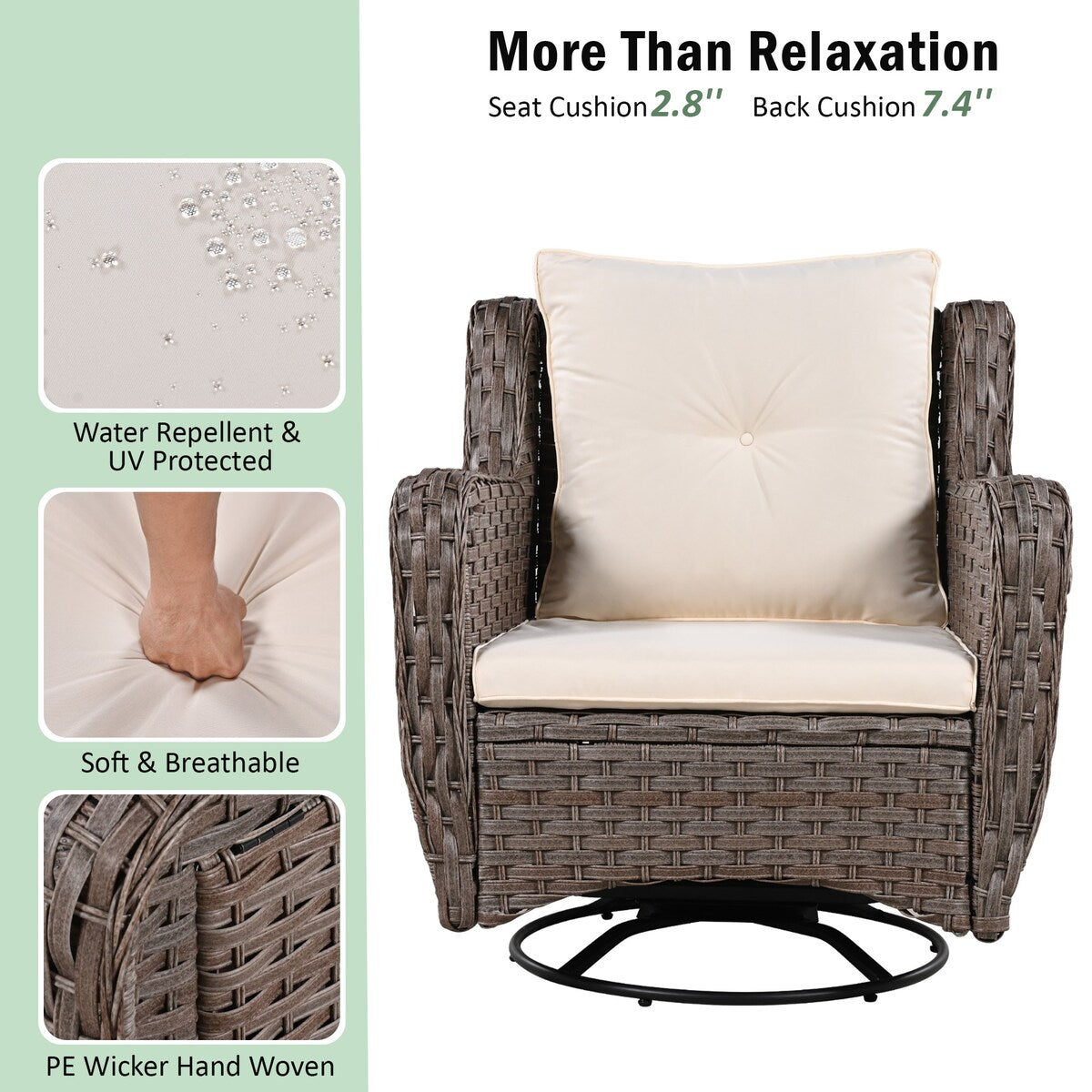 5-Piece Wicker Outdoor Rocking Chair Set with Cool Bar Table and Pet House