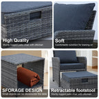 5 Pieces Outdoor Wicker Patio Furniture Set with Ottomans and coffee table
