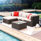 5 Pieces Patio Furniture Set Outdoor Sectional Sofa Outdoor Furniture