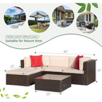 5 Pieces Patio Furniture Set Outdoor Sectional Sofa Outdoor Furniture