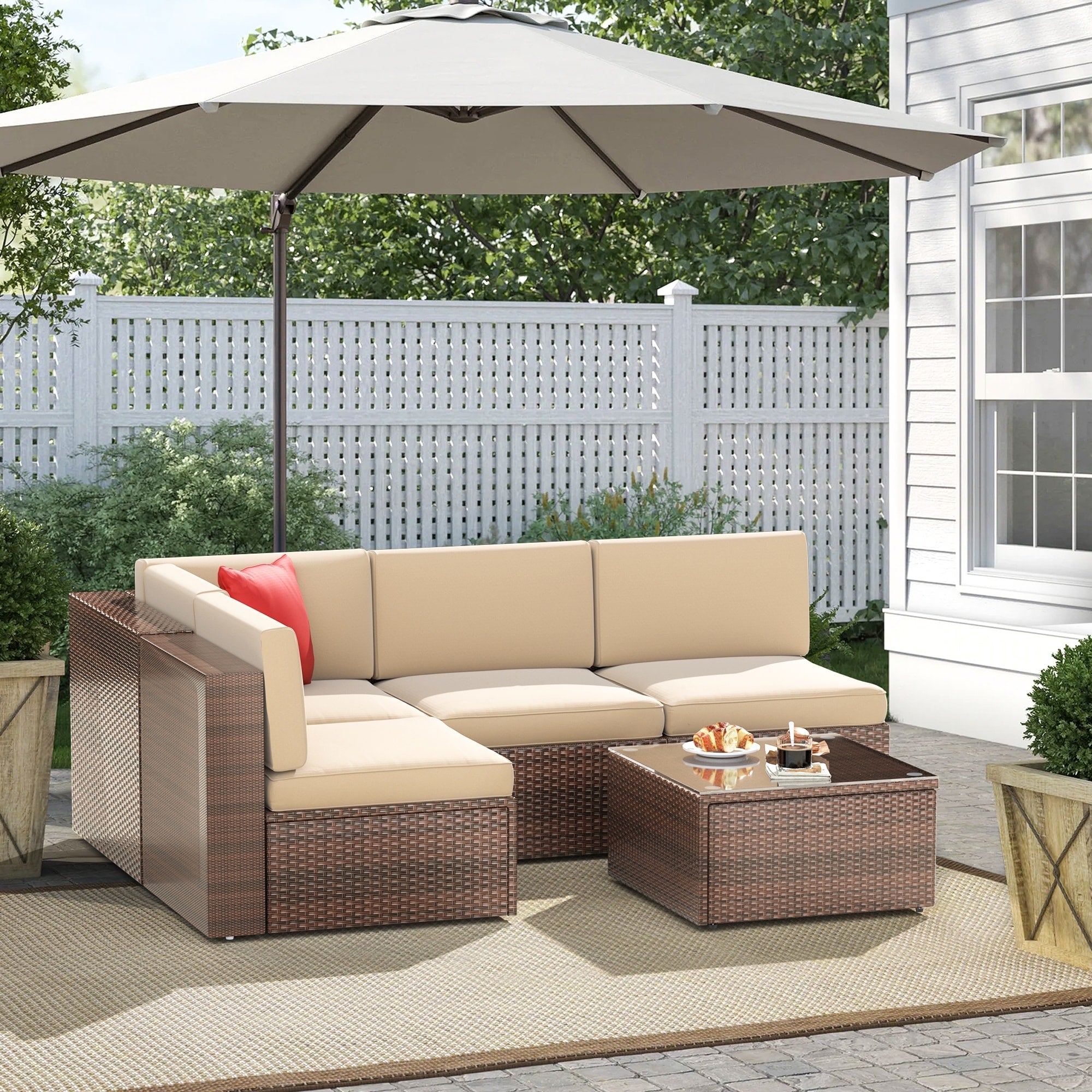 5 Pieces Patio Furniture Set