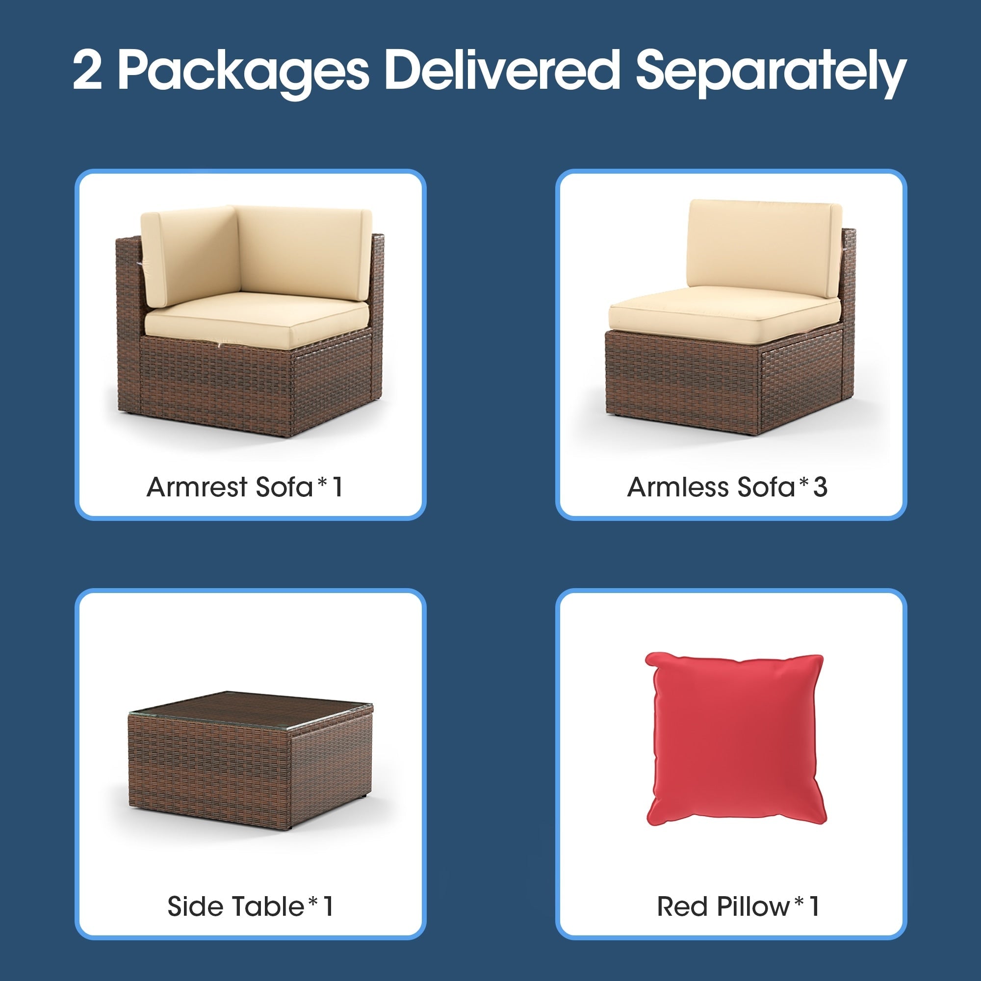 5 Pieces Patio Furniture Set