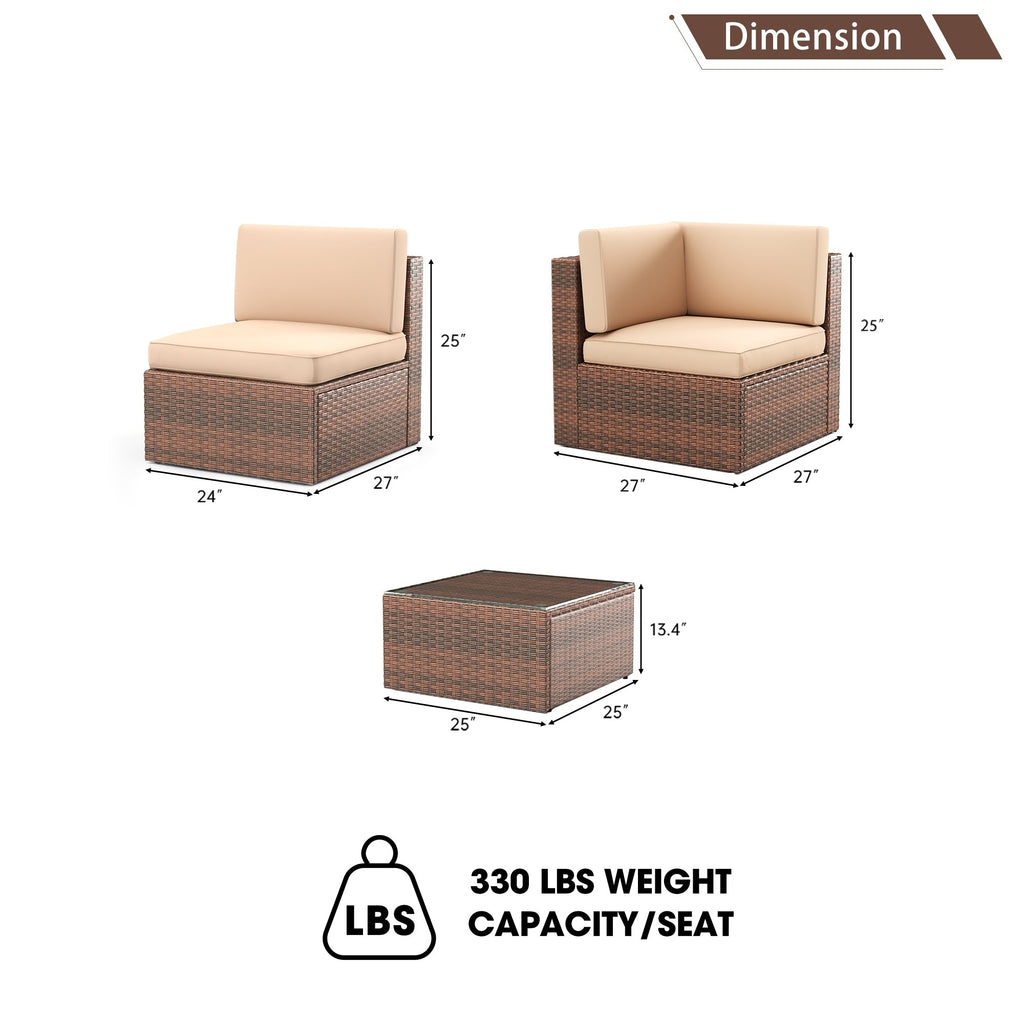 5 Pieces Patio Furniture Set