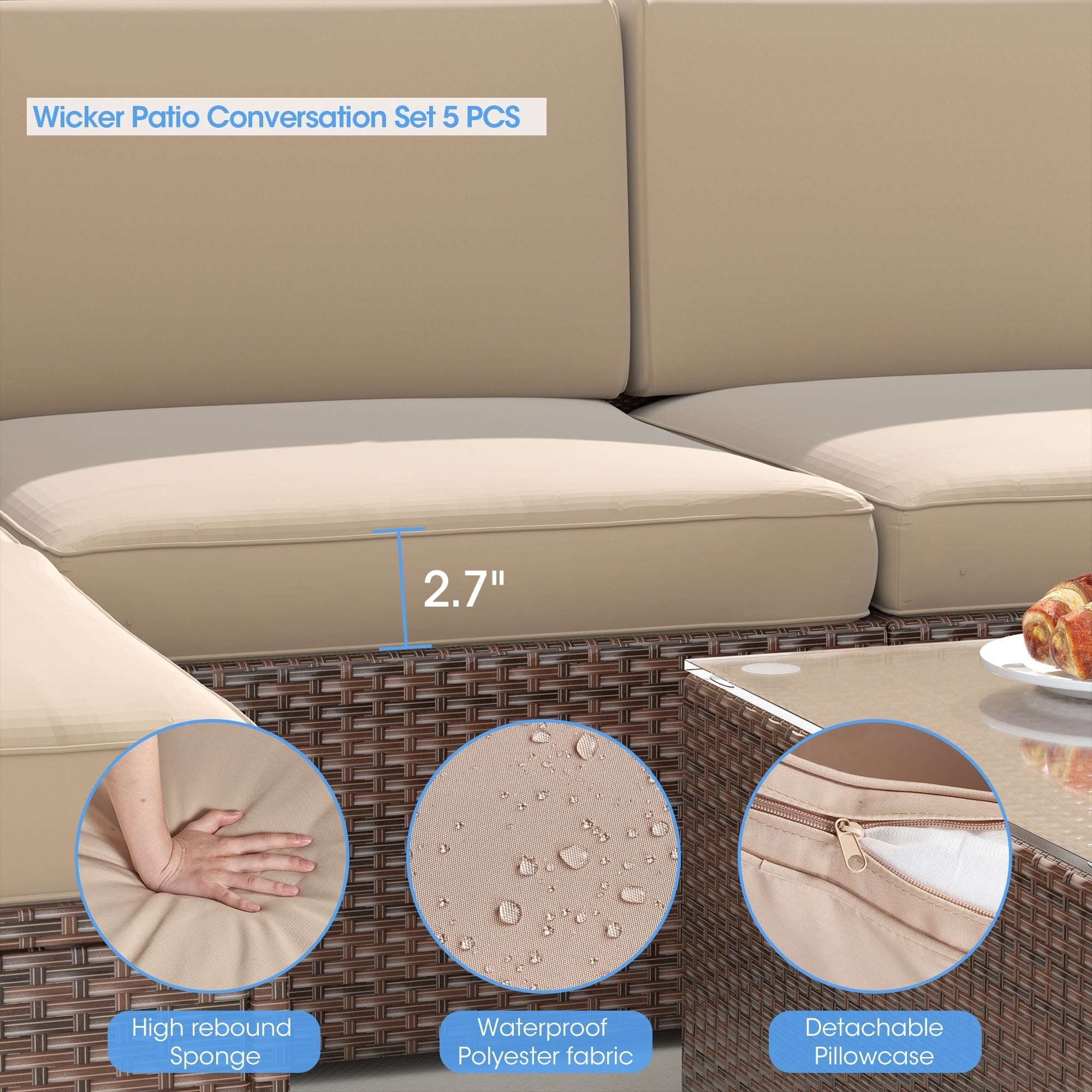 5 Pieces Patio Furniture Set