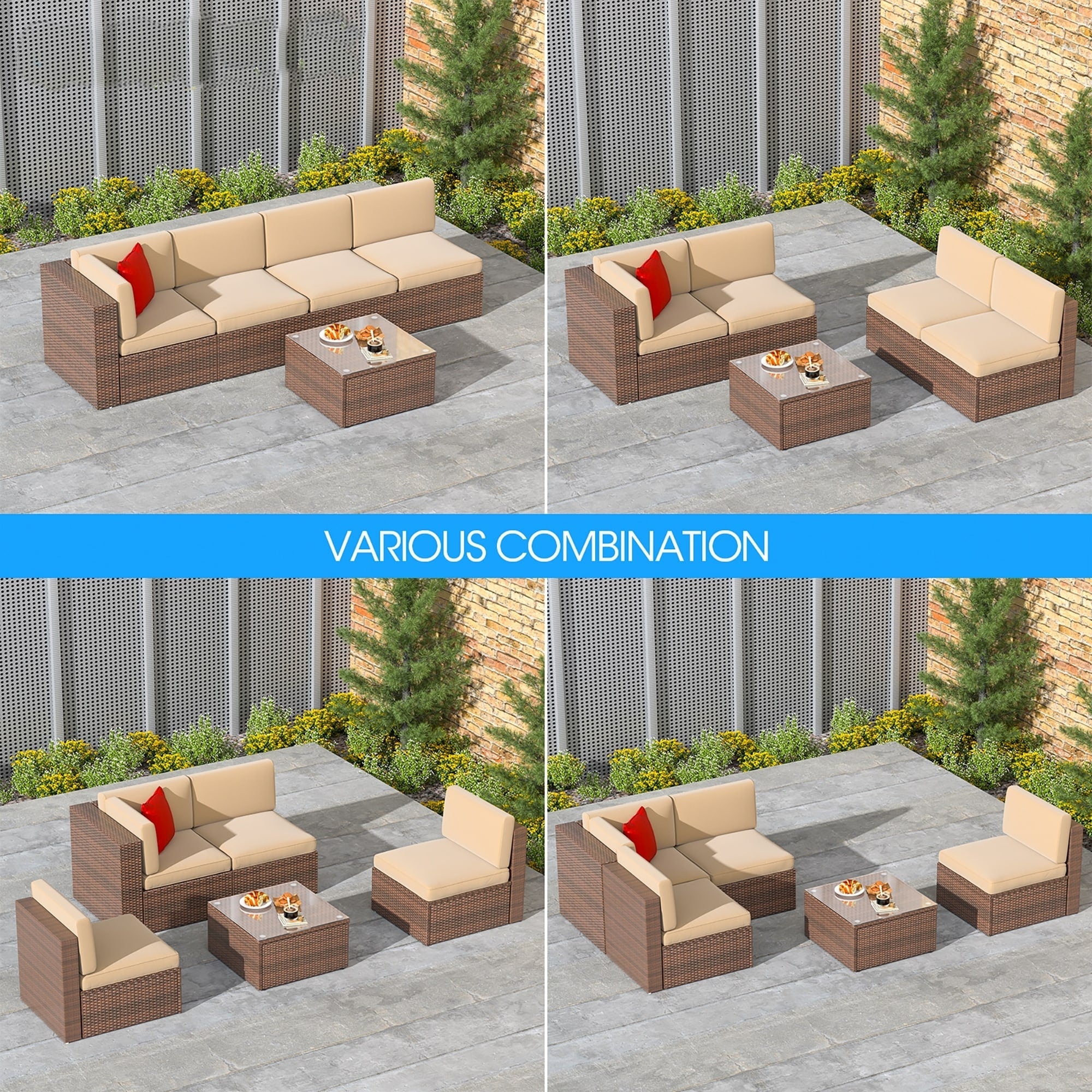 5 Pieces Patio Furniture Set