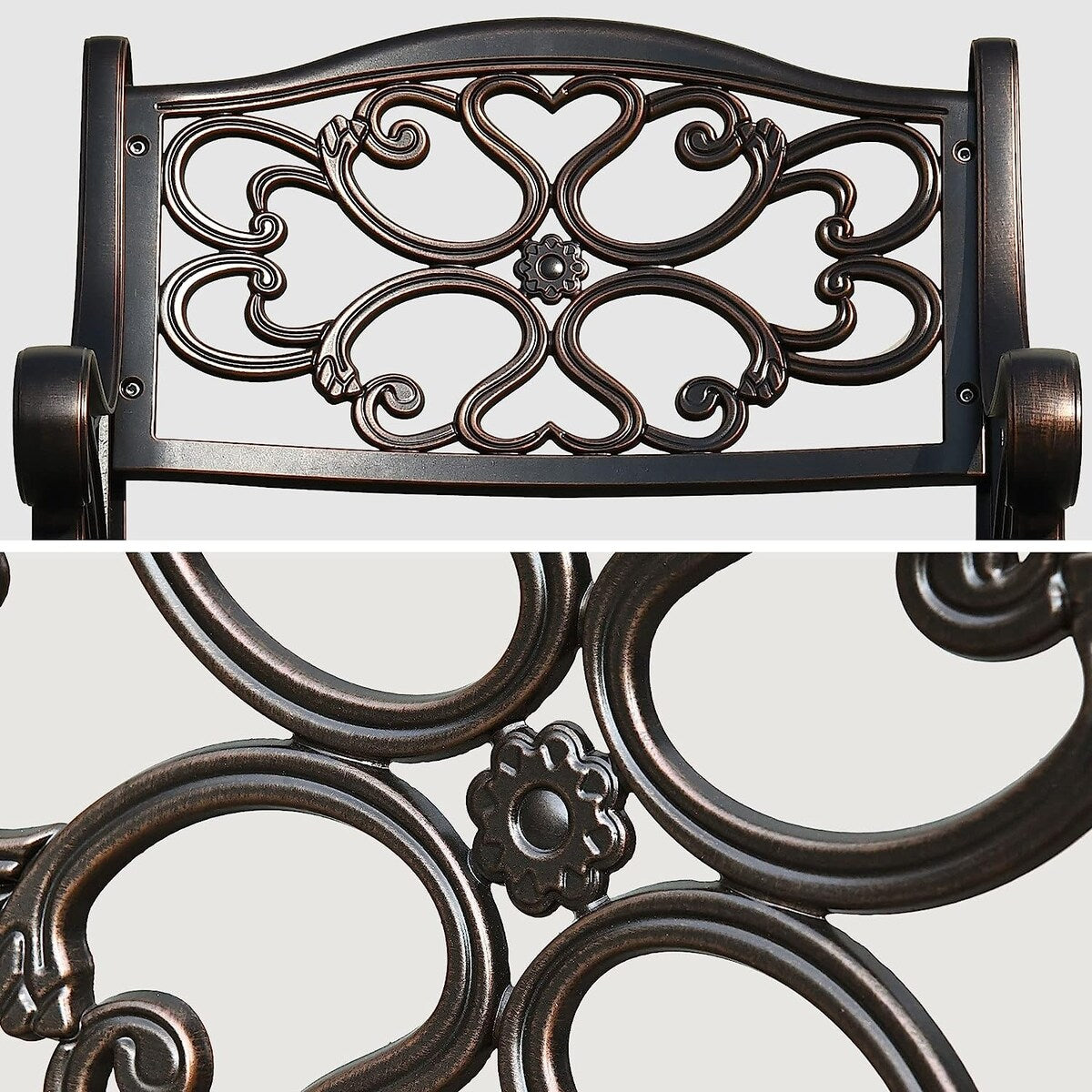 5-piece Bistro Set Cast Aluminum Patio Dining Sets with Umbrella Hole