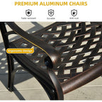 5-piece Bistro Set Cast Aluminum Patio Dining Sets with Umbrella Hole