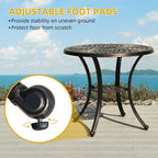 5-piece Bistro Set Cast Aluminum Patio Dining Sets with Umbrella Hole