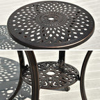 5-piece Bistro Set Cast Aluminum Patio Dining Sets with Umbrella Hole