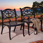 5-piece Bistro Set Cast Aluminum Patio Dining Sets with Umbrella Hole
