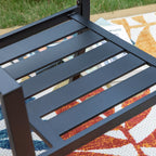 5-piece Outdoor E-coated Patio Dining Set with Stackable Chairs