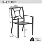 5-piece Outdoor E-coated Patio Dining Set with Stackable Chairs