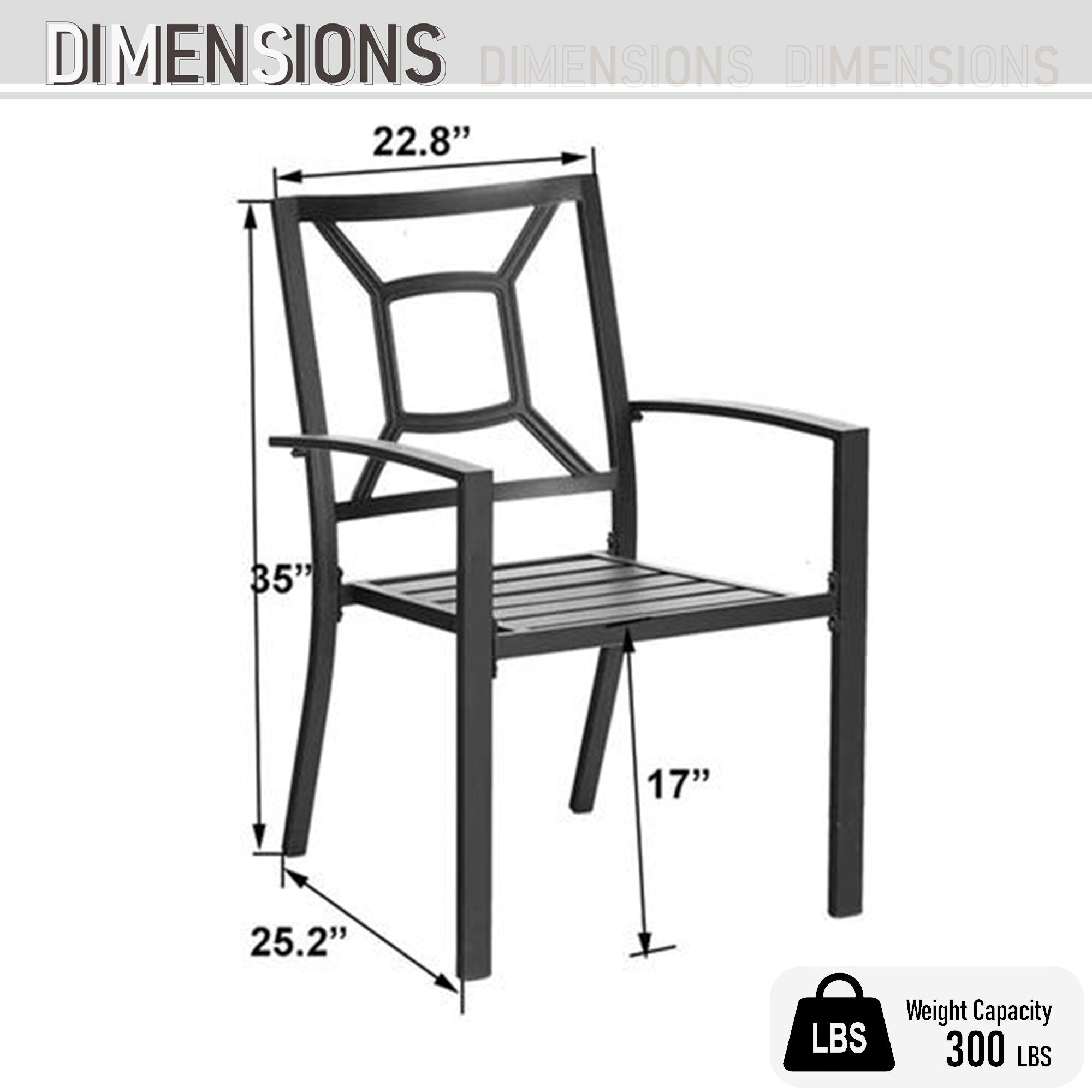 5-piece Outdoor E-coated Patio Dining Set with Stackable Chairs