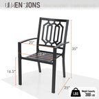 5-piece Outdoor E-coated Patio Dining Set with Stackable Chairs