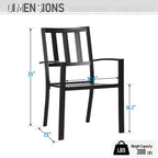 5-piece Outdoor E-coated Patio Dining Set with Stackable Chairs