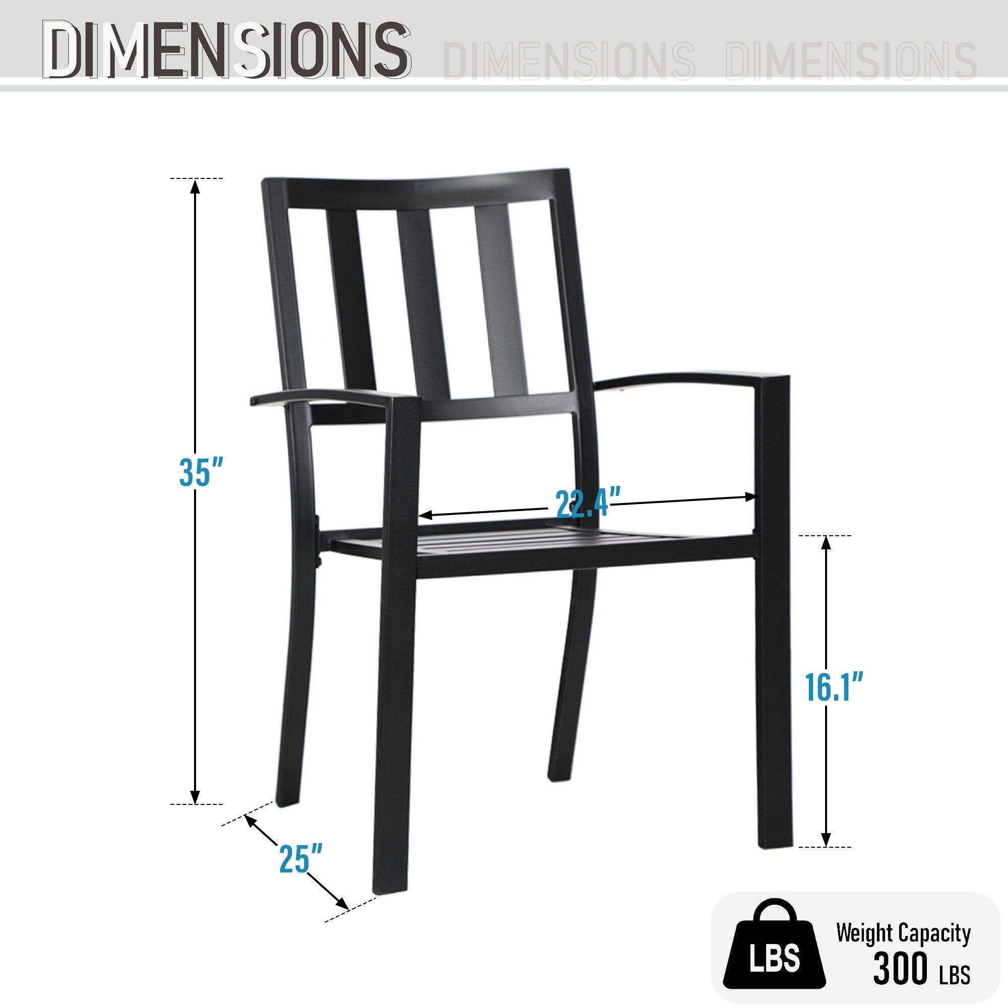 5-piece Outdoor E-coated Patio Dining Set with Stackable Chairs
