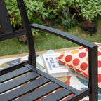 5-piece Outdoor E-coated Patio Dining Set with Stackable Chairs