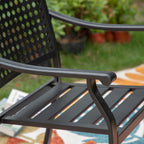 5-piece Outdoor E-coated Patio Dining Set with Stackable Chairs