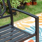 5-piece Outdoor E-coated Patio Dining Set with Stackable Chairs