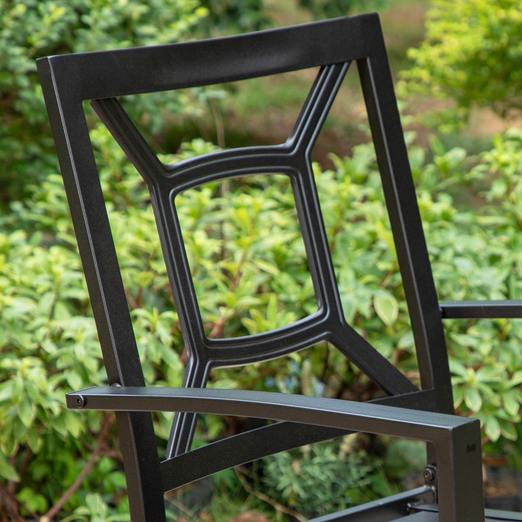 5-piece Outdoor E-coated Patio Dining Set with Stackable Chairs