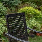 5-piece Outdoor E-coated Patio Dining Set with Stackable Chairs
