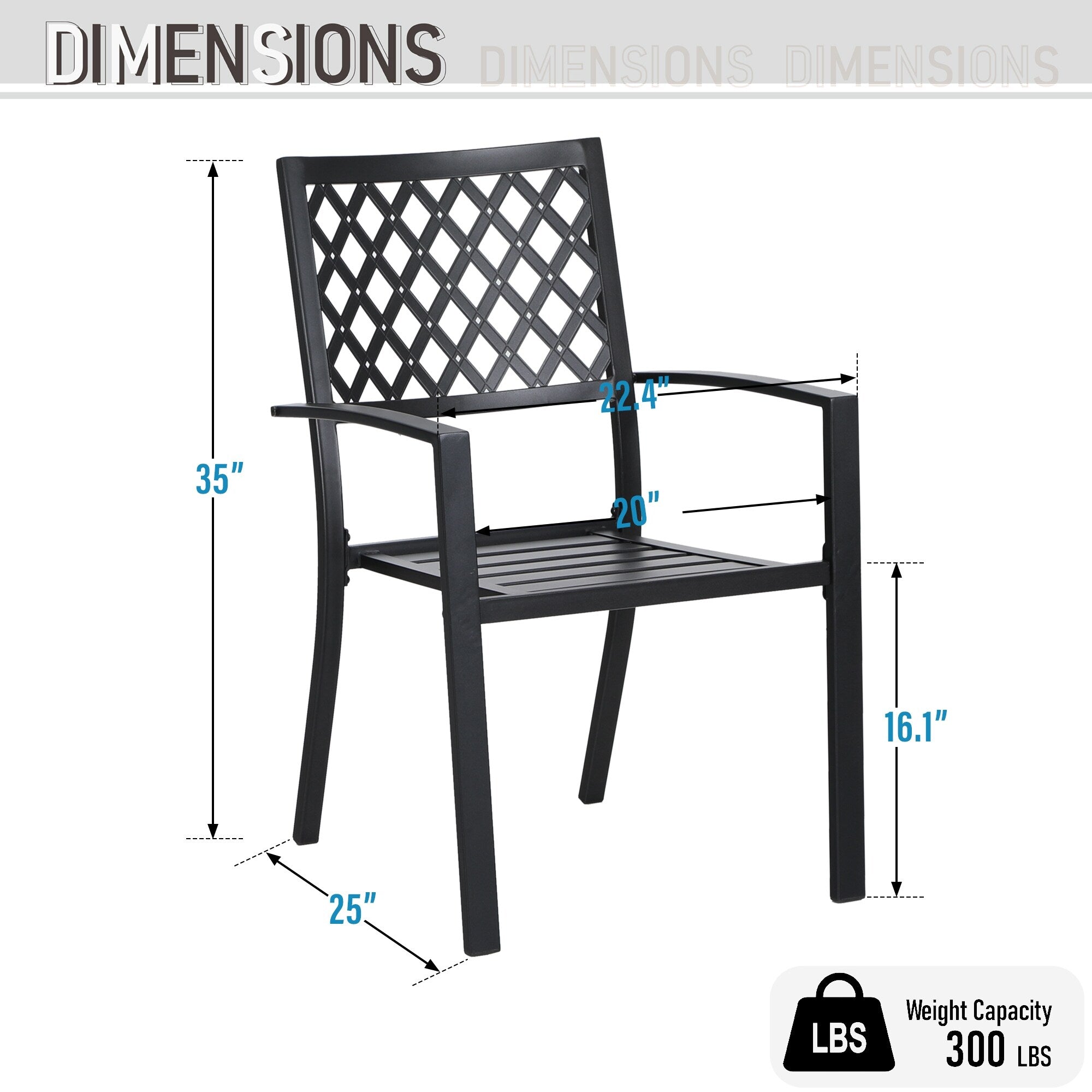 5-piece Outdoor E-coated Patio Dining Set with Stackable Chairs
