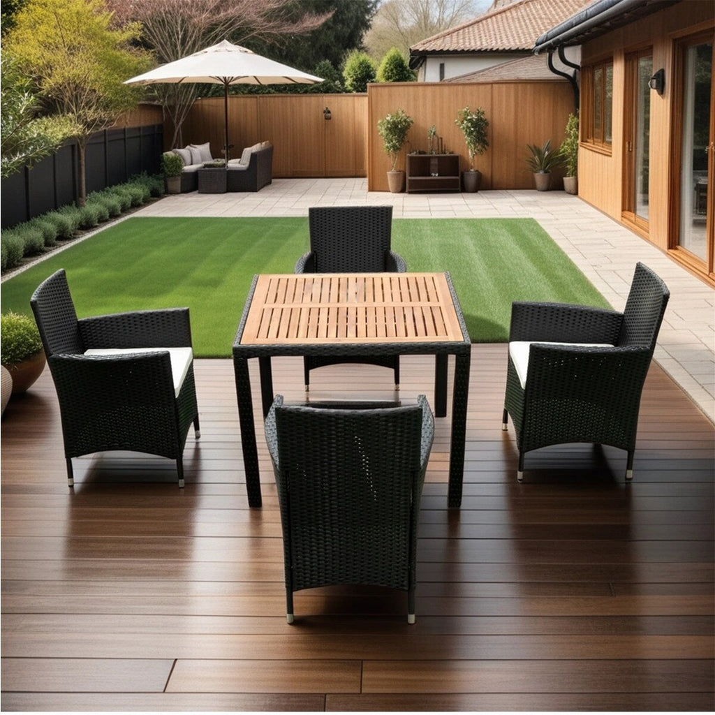 5 piece Outdoor Patio Wicker Dining Set