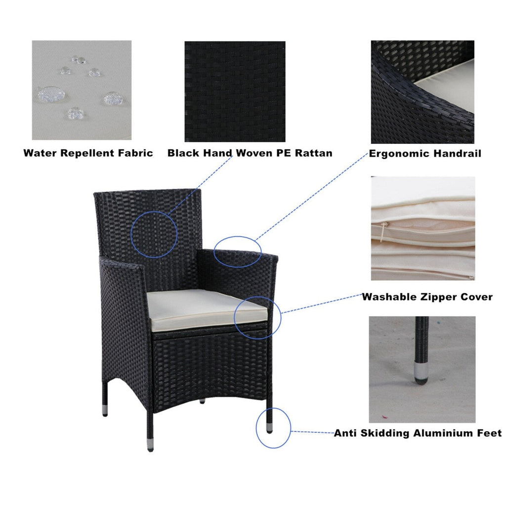 5 piece Outdoor Patio Wicker Dining Set