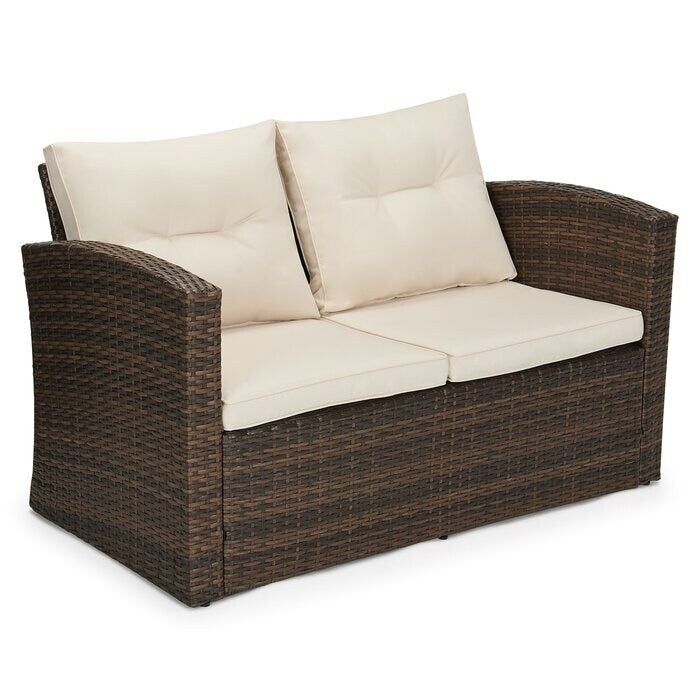 5-piece Wicker Patio Conversation Furniture Set