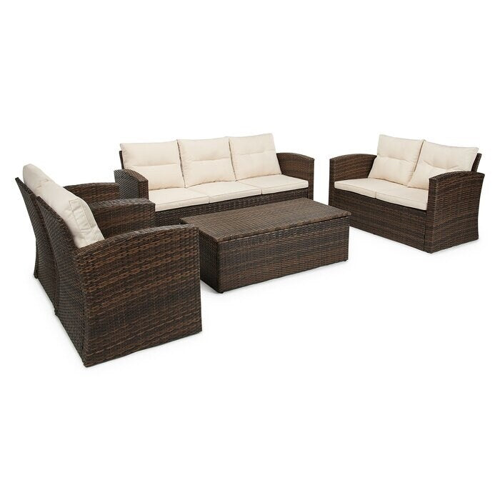 5-piece Wicker Patio Conversation Furniture Set