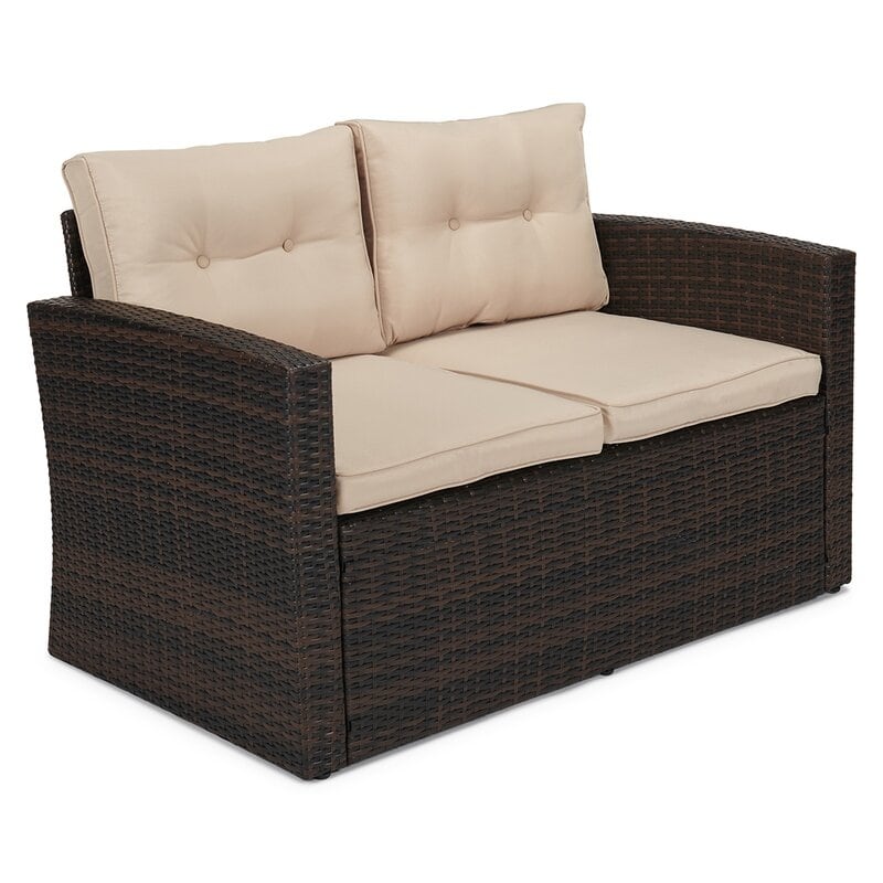 5-piece Wicker Patio Conversation Furniture Set
