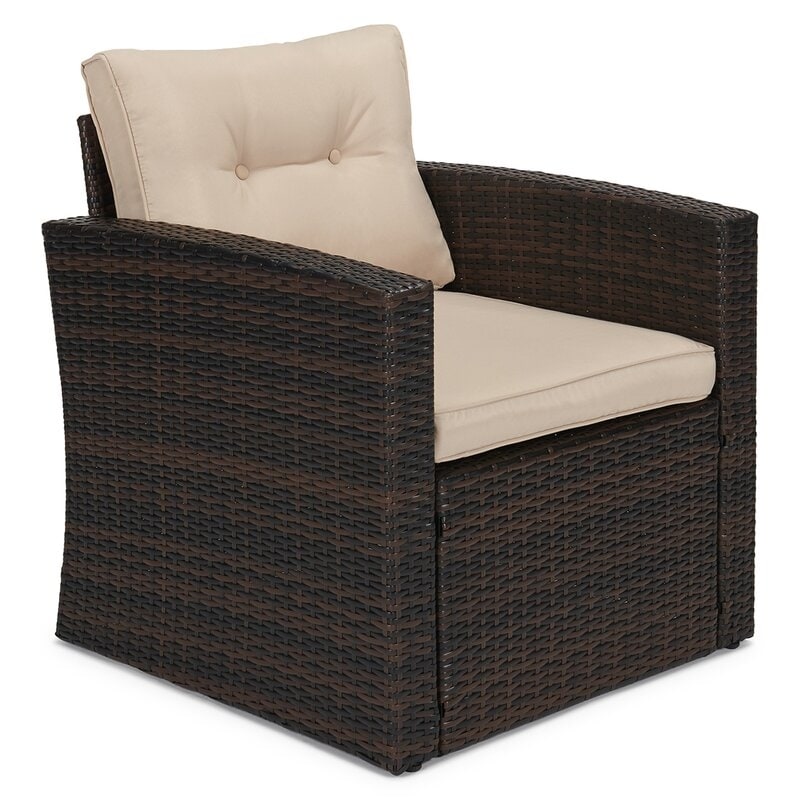 5-piece Wicker Patio Conversation Furniture Set