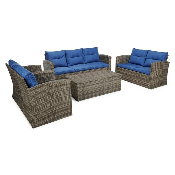 5-piece Wicker Patio Conversation Furniture Set