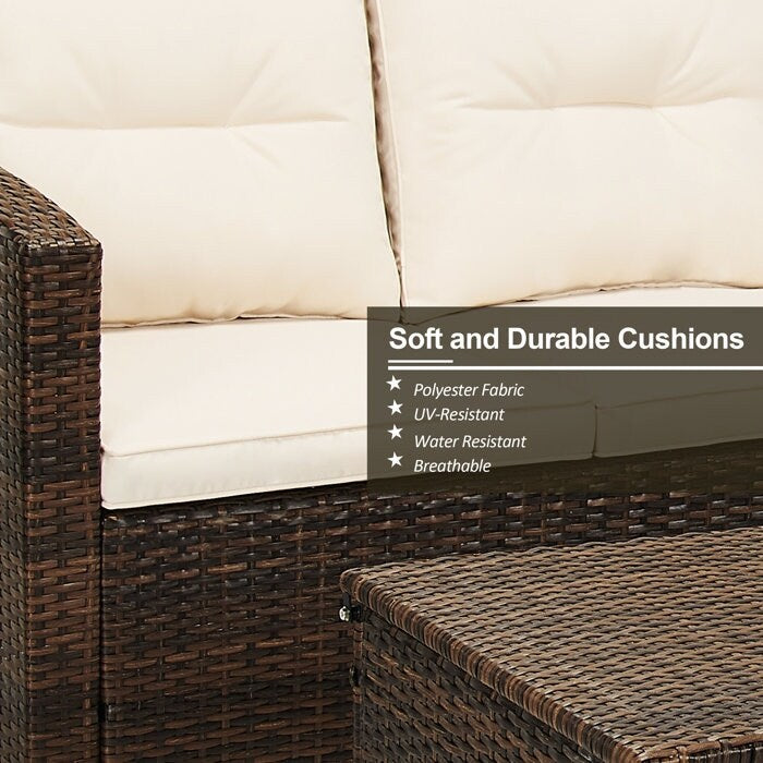 5-piece Wicker Patio Conversation Furniture Set
