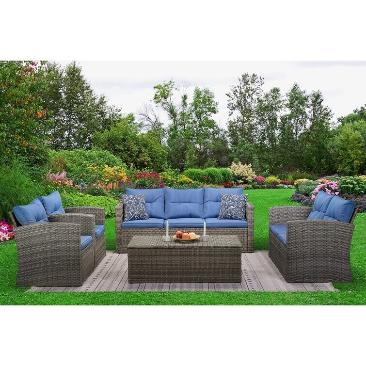 5-piece Wicker Patio Conversation Furniture Set