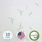 10 inch Memory Foam Mattress Medium-Firm Feel with Bamboo Cover, CertiPUR-US Certified