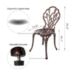 3-Piece Aluminum Outdoor Patio Tulip Sets With Table