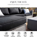 3-piece Outdoor Sectional Furniture All-weather Wicker Patio Conversation sets, Beige