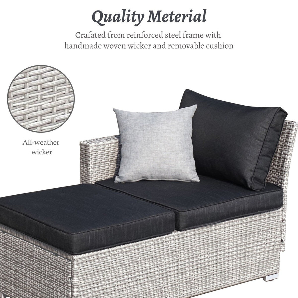 3-piece Outdoor Sectional Furniture All-weather Wicker Patio Conversation sets, Beige
