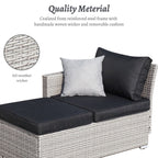 3-piece Outdoor Sectional Furniture All-weather Wicker Patio Conversation sets, Beige