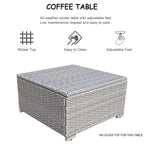3-piece Outdoor Sectional Furniture All-weather Wicker Patio Conversation sets, Beige