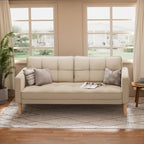 3-Seater Modern Upholstered Sofa, Convertible Sofa, Sofa Bed with Sturdy Wooden Legs for Living Room