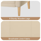 3-Seater Modern Upholstered Sofa, Convertible Sofa, Sofa Bed with Sturdy Wooden Legs for Living Room