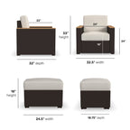 4-Piece Palm Springs Outdoor Rattan Armchair and Ottoman Set with Cushions by Homestyles