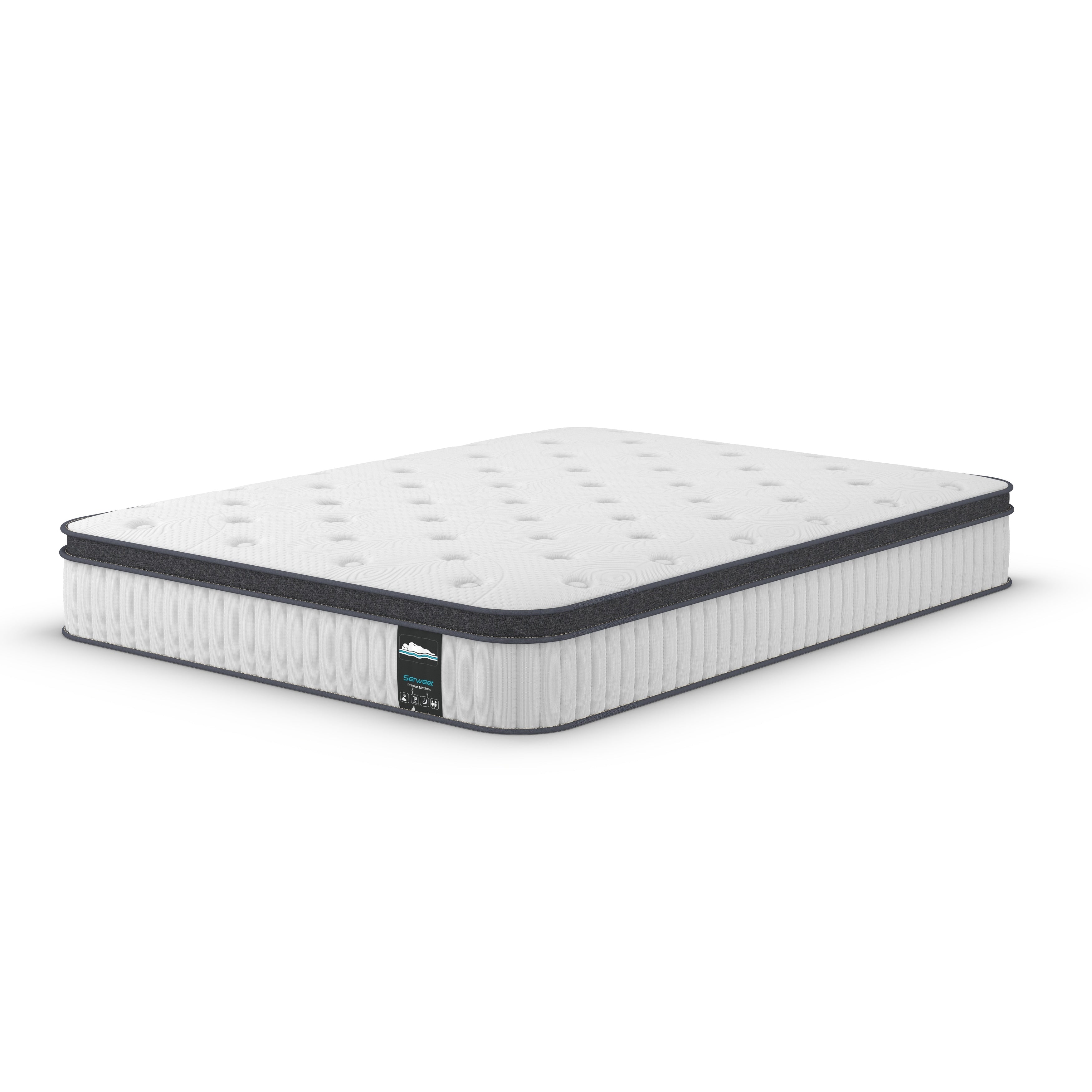 12-Inch Hybrid Memory Foam Pocket Spring Mattress - White