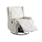 29'' W Pattern Swivel Glider Manual Push Back Recliner Chair Set of 2