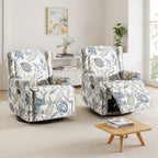 29'' W Pattern Swivel Glider Manual Push Back Recliner Chair Set of 2