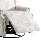 29'' W Pattern Swivel Glider Manual Push Back Recliner Chair Set of 2