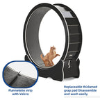 Moasis 43.3 inch Wood Large Cat Treadmill Exercise Running Wheel with Carpeted Runway